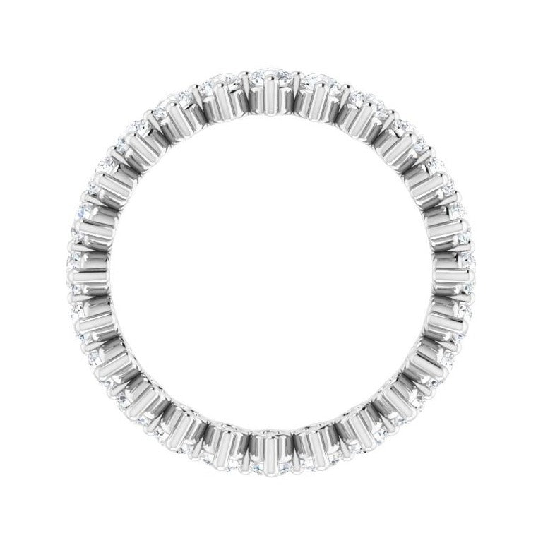 Sapphire Row Lab-Grown Diamond Petite Round Eternity Band - Platinum, 2.25 mm, 5 (view 2)