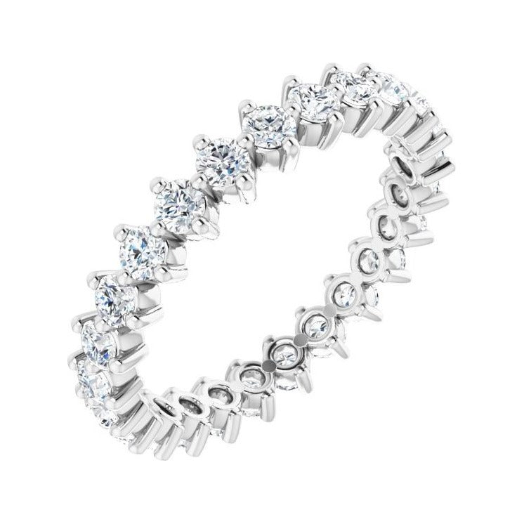 Sapphire Row Lab-Grown Diamond Petite Round Eternity Band - Platinum, 2.25 mm, 6