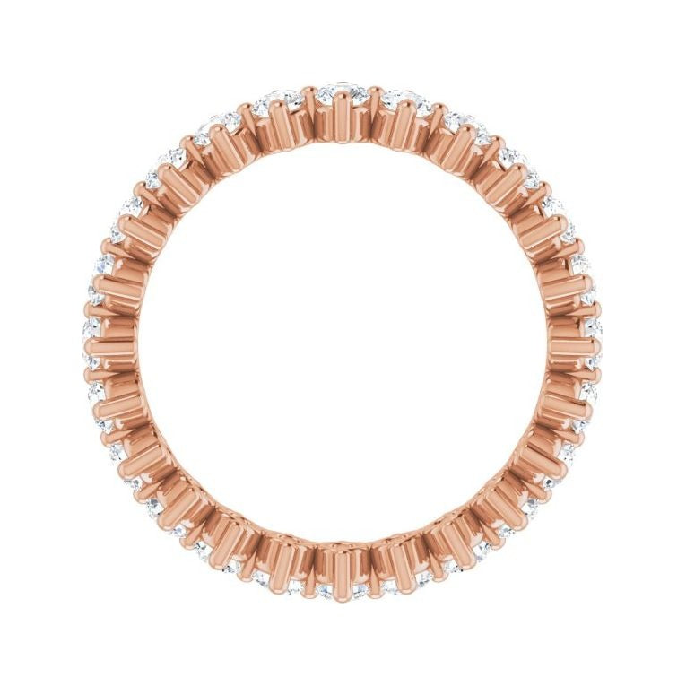 Sapphire Row Lab-Grown Diamond Petite Round Eternity Band - 14K Rose Gold, 2.25 mm, 5 (view 2)