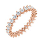 Sapphire Row Lab-Grown Diamond Petite Round Eternity Band - 14K Rose Gold, 2.25 mm, 6