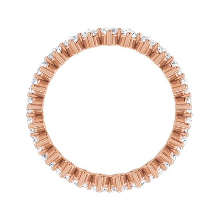 Sapphire Row Lab-Grown Diamond Petite Round Eternity Band - 14K Rose Gold, 2.25 mm, 6 (view 2)