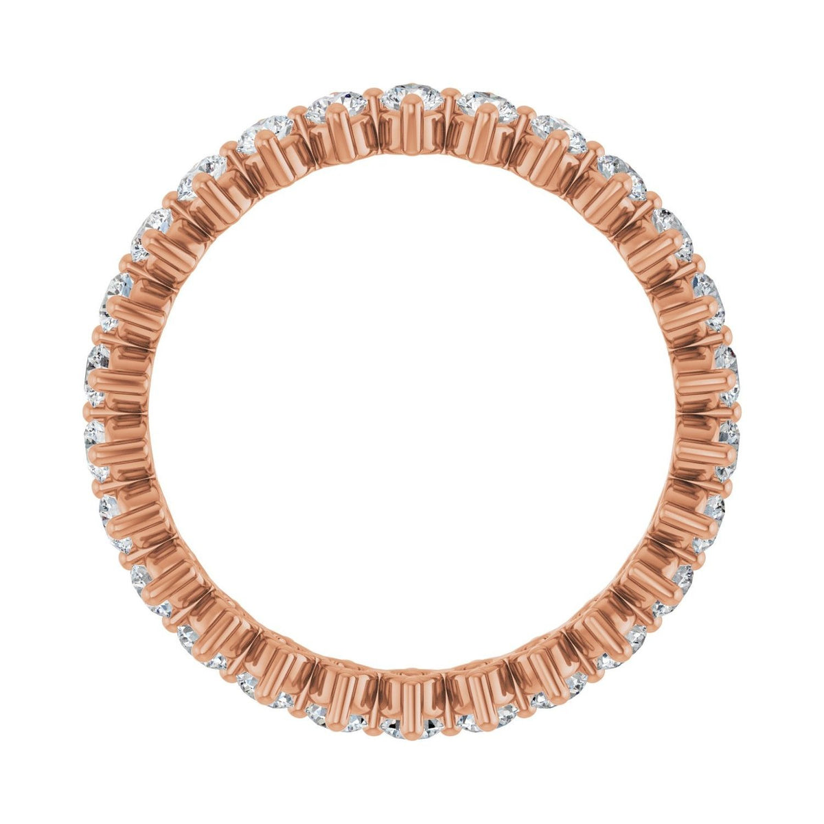 Sapphire Row Lab-Grown Diamond Petite Round Eternity Band - 14K Rose Gold, 2.25 mm, 7 (view 2)