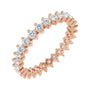 Sapphire Row Lab-Grown Diamond Petite Round Eternity Band - 14K Rose Gold, 2.25 mm, 8