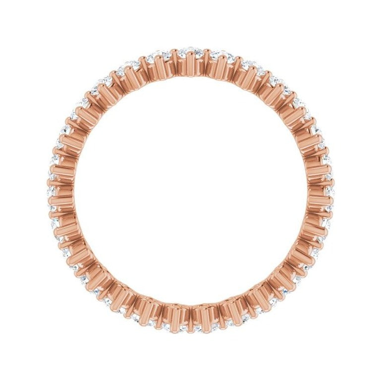 Sapphire Row Lab-Grown Diamond Petite Round Eternity Band - 14K Rose Gold, 2.25 mm, 8 (view 2)