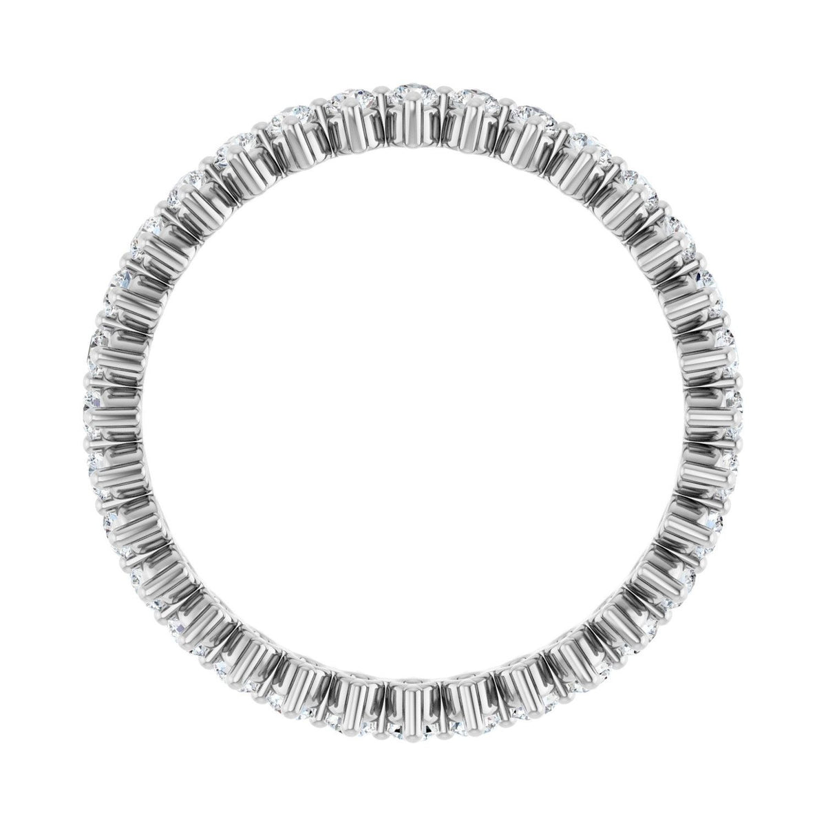 Sapphire Row Lab-Grown Diamond Petite Round Eternity Band - 14K White Gold, 1.7 mm, 7 (view 2)