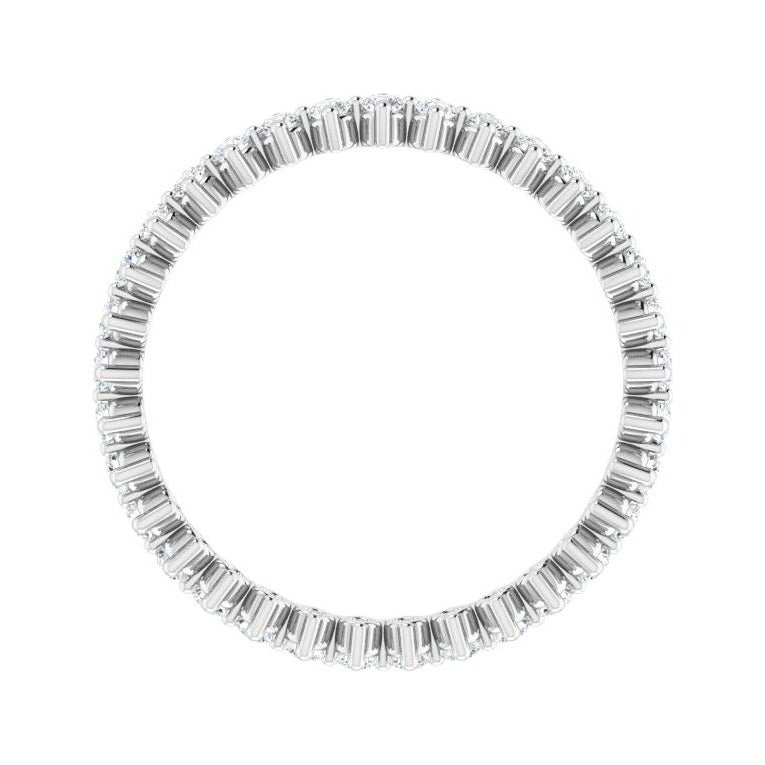 Sapphire Row Lab-Grown Diamond Petite Round Eternity Band - 14K White Gold, 1.7 mm, 8 (view 2)