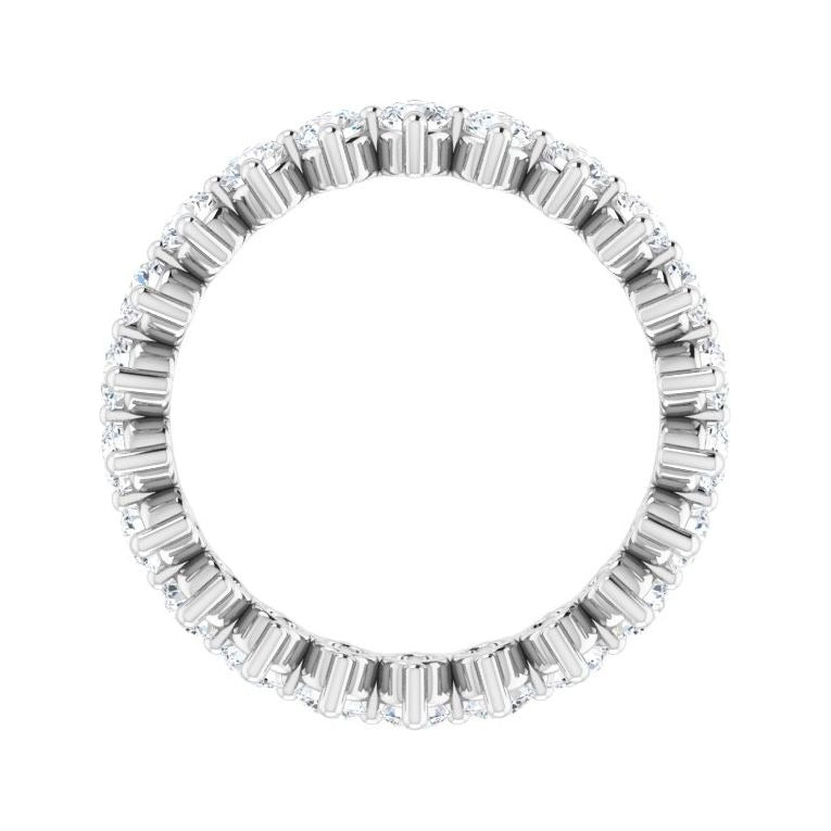Sapphire Row Lab-Grown Diamond Petite Round Eternity Band - 14K White Gold, 2.5 mm, 5 (view 2)