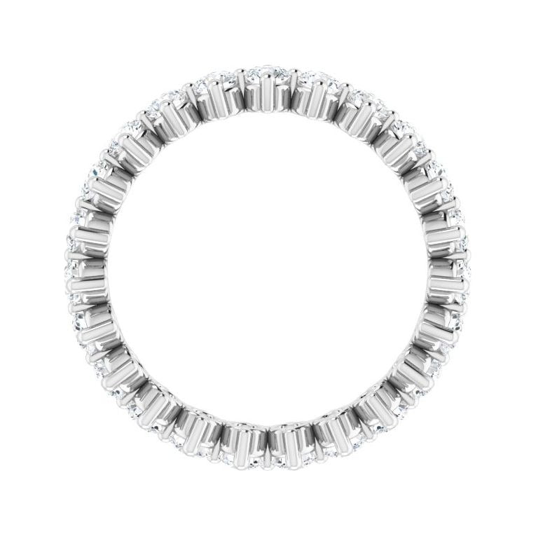 Sapphire Row Lab-Grown Diamond Petite Round Eternity Band - 14K White Gold, 2.5 mm, 6 (view 2)