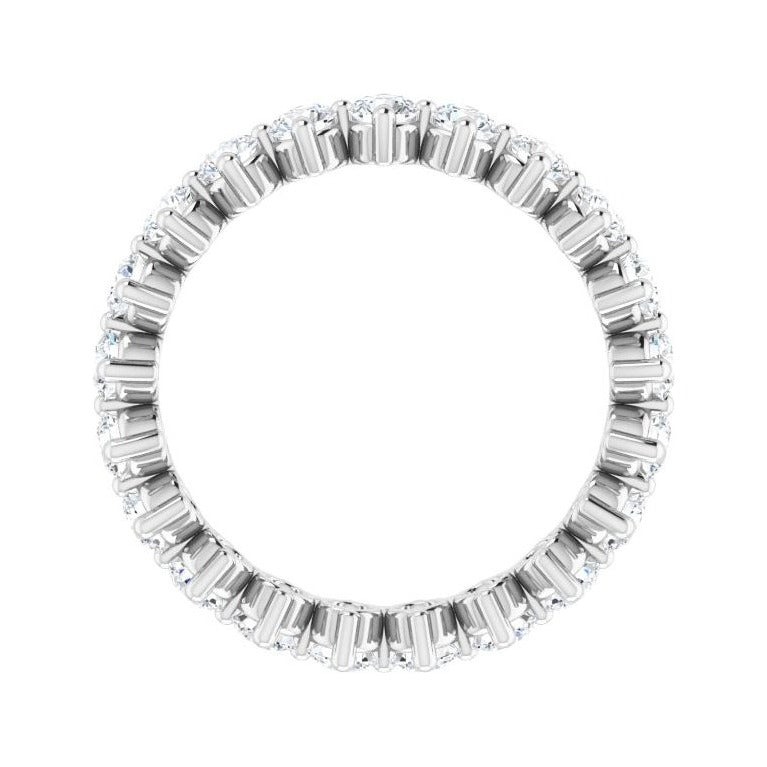 Sapphire Row Lab-Grown Diamond Petite Round Eternity Band - 14K White Gold, 2.8 mm, 6 (view 2)