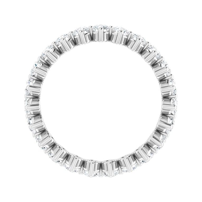 Sapphire Row Lab-Grown Diamond Petite Round Eternity Band - 14K White Gold, 2.8 mm, 8 (view 2)