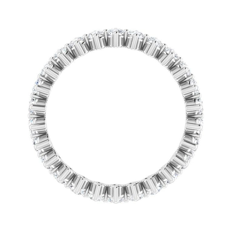 Sapphire Row Lab-Grown Diamond Petite Round Eternity Band - 14K White Gold, 2 mm, 5 (view 2)