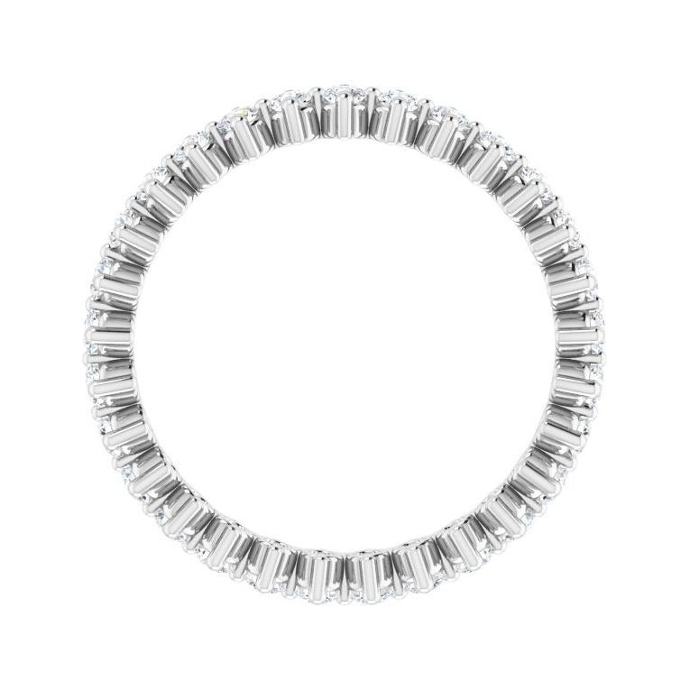 Sapphire Row Lab-Grown Diamond Petite Round Eternity Band - Platinum, 1.7 mm, 5 (view 2)