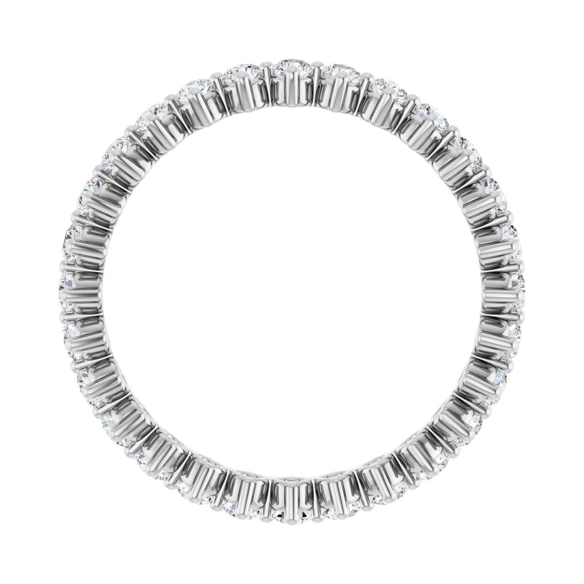 Sapphire Row Lab-Grown Diamond Petite Round Eternity Band - Platinum, 2 mm, 7 (view 2)