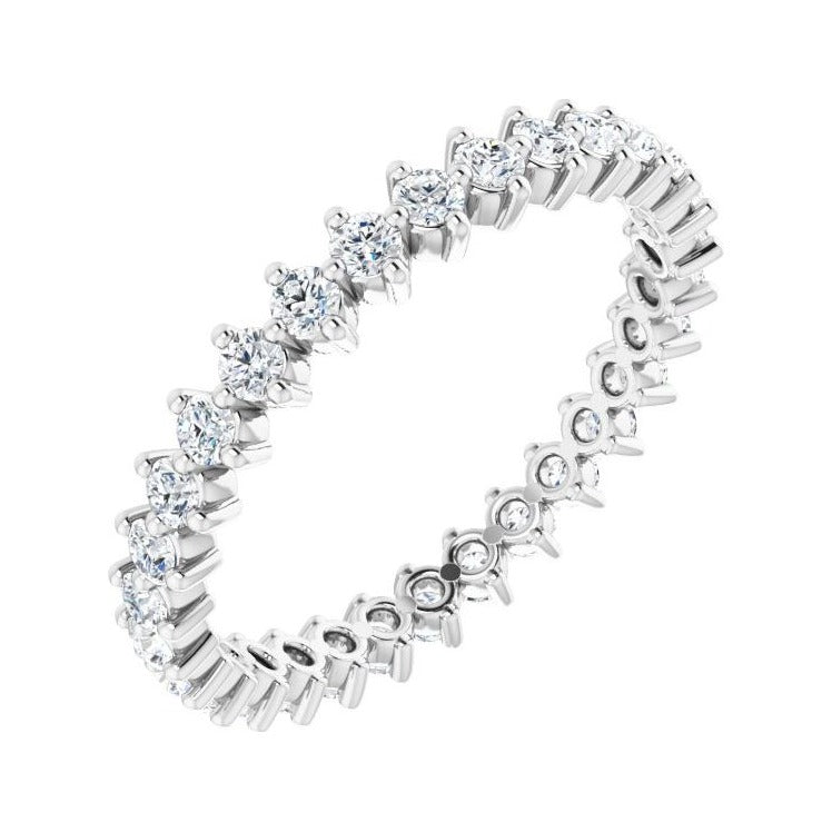 Sapphire Row Lab-Grown Diamond Petite Round Eternity Band - Platinum, 2 mm, 8