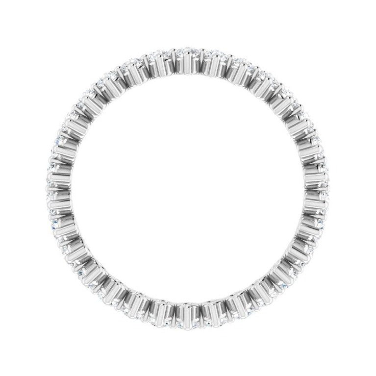 Sapphire Row Lab-Grown Diamond Petite Round Eternity Band - Platinum, 2 mm, 8 (view 2)