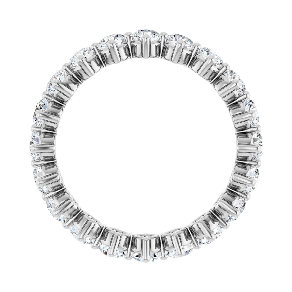 Sapphire Row Lab-Grown Diamond Petite Round Eternity Band - Platinum, 3 mm, 7 (view 2)