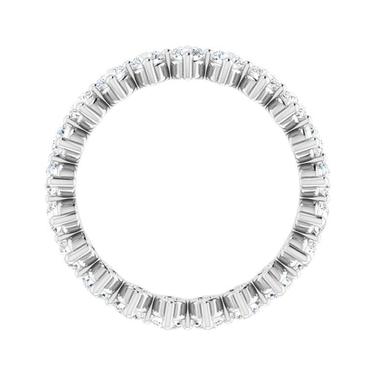Sapphire Row Lab-Grown Diamond Petite Round Eternity Band - Platinum, 3 mm, 8 (view 2)