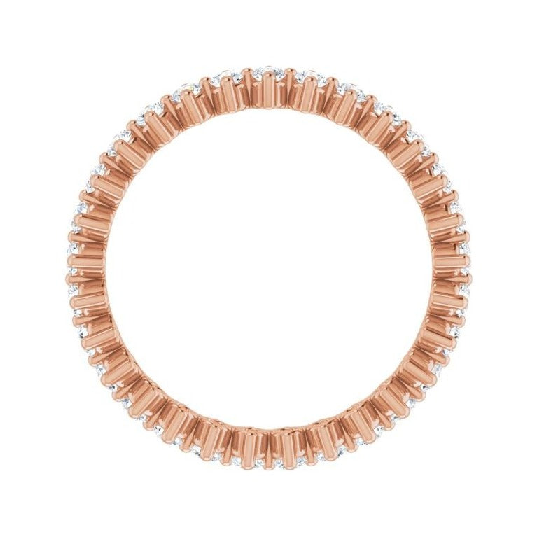 Sapphire Row Lab-Grown Diamond Petite Round Eternity Band - 14K Rose Gold, 1.7 mm, 5 (view 2)