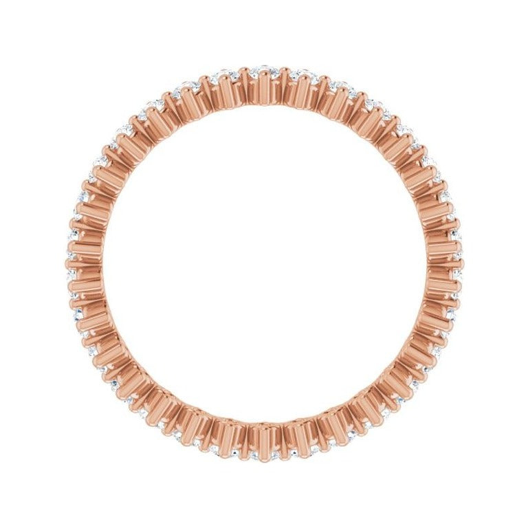 Sapphire Row Lab-Grown Diamond Petite Round Eternity Band - 14K Rose Gold, 1.7 mm, 6 (view 2)