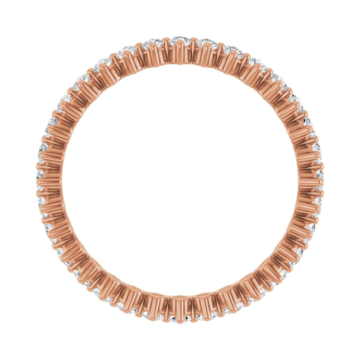 Sapphire Row Lab-Grown Diamond Petite Round Eternity Band - 14K Rose Gold, 1.7 mm, 7 (view 2)