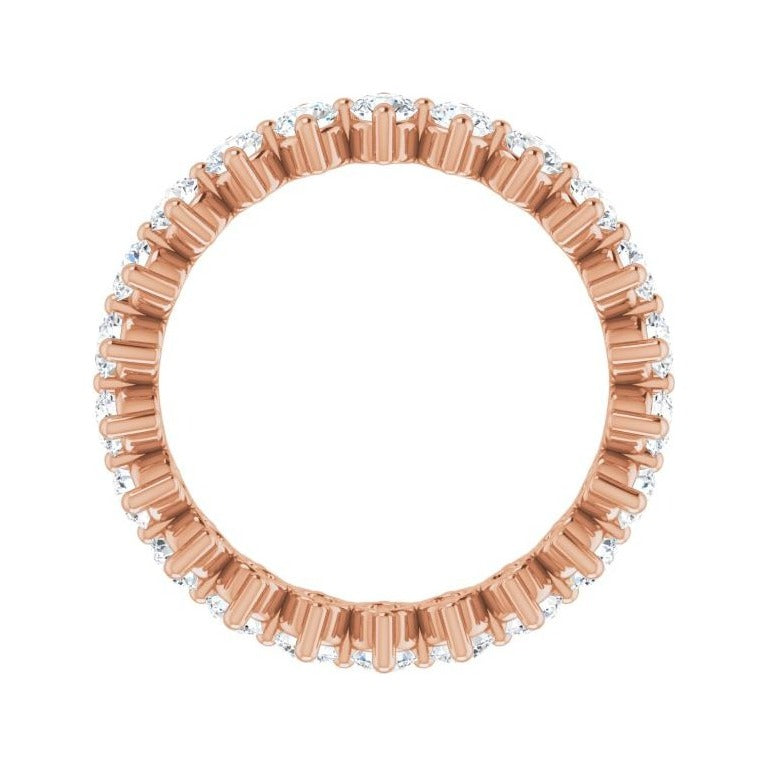 Sapphire Row Lab-Grown Diamond Petite Round Eternity Band - 14K Rose Gold, 2.5 mm, 5 (view 2)