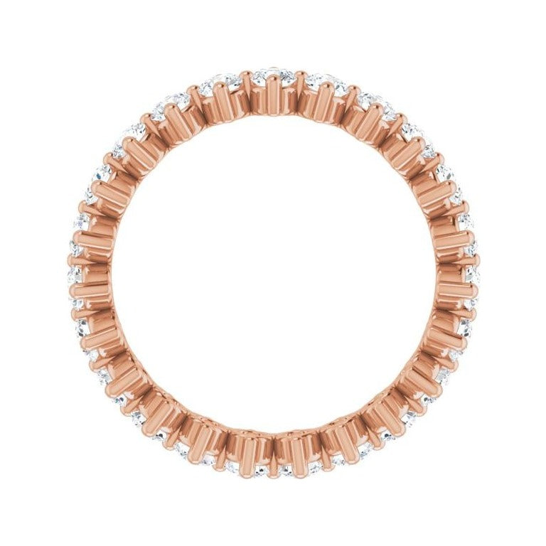 Sapphire Row Lab-Grown Diamond Petite Round Eternity Band - 14K Rose Gold, 2.5 mm, 6 (view 2)