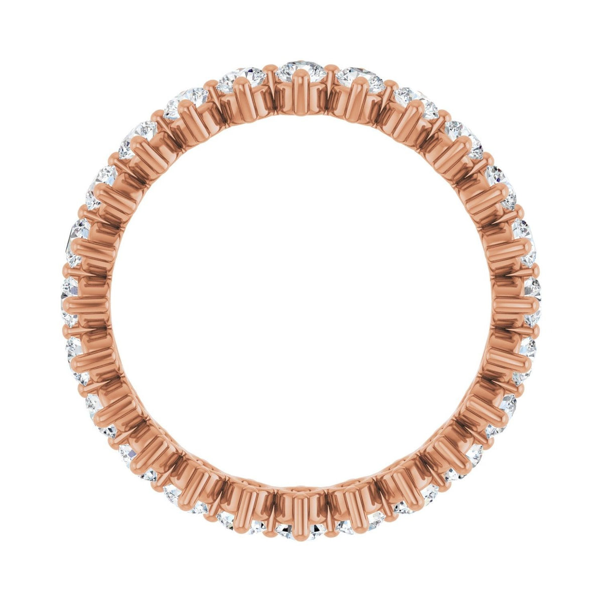 Sapphire Row Lab-Grown Diamond Petite Round Eternity Band - 14K Rose Gold, 2.5 mm, 7 (view 2)
