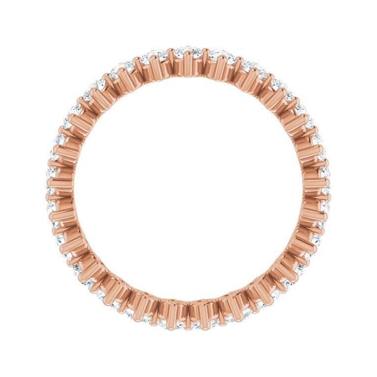 Sapphire Row Lab-Grown Diamond Petite Round Eternity Band - 14K Rose Gold, 2.5 mm, 8 (view 2)