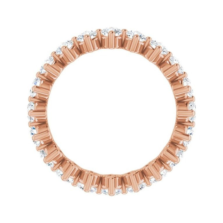 Sapphire Row Lab-Grown Diamond Petite Round Eternity Band - 14K Rose Gold, 2.8 mm, 5 (view 2)