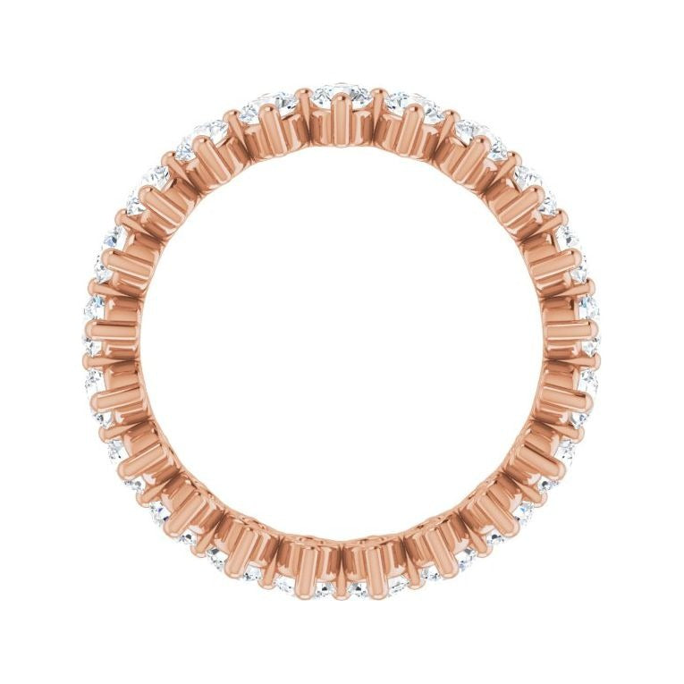 Sapphire Row Lab-Grown Diamond Petite Round Eternity Band - 14K Rose Gold, 2.8 mm, 6 (view 2)