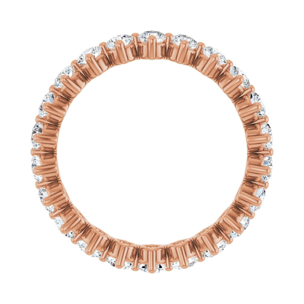 Sapphire Row Lab-Grown Diamond Petite Round Eternity Band - 14K Rose Gold, 2.8 mm, 7 (view 2)