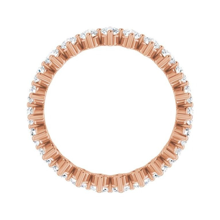 Sapphire Row Lab-Grown Diamond Petite Round Eternity Band - 14K Rose Gold, 2.8 mm, 8 (view 2)