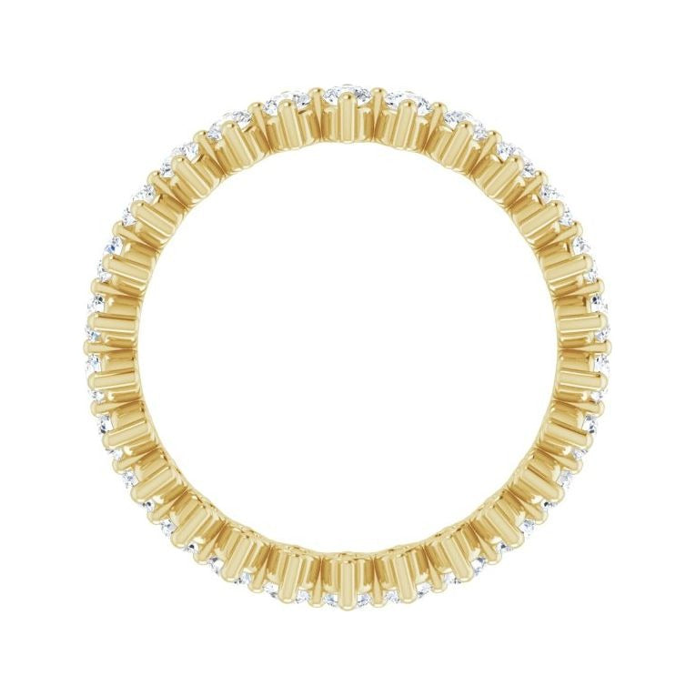 Sapphire Row Lab-Grown Diamond Petite Round Eternity Band - 14K Yellow Gold, 2 mm, 5 (view 2)