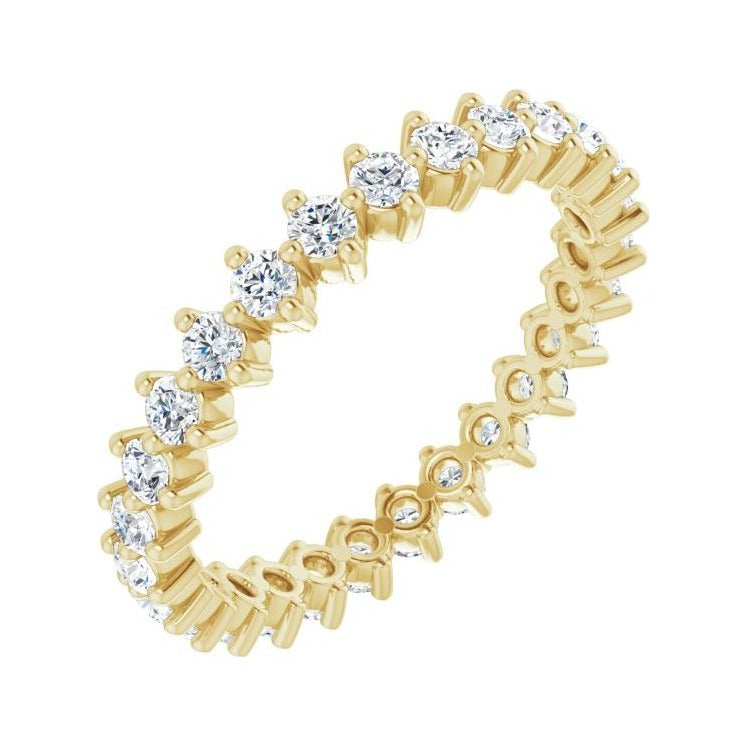 Sapphire Row Lab-Grown Diamond Petite Round Eternity Band - 14K Yellow Gold, 2 mm, 6