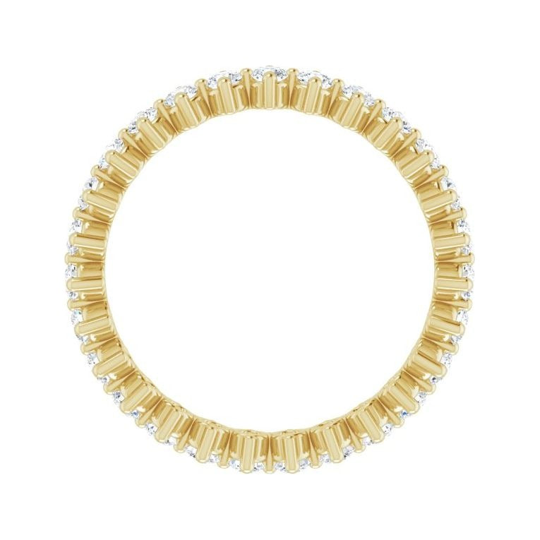 Sapphire Row Lab-Grown Diamond Petite Round Eternity Band - 14K Yellow Gold, 2 mm, 6 (view 2)