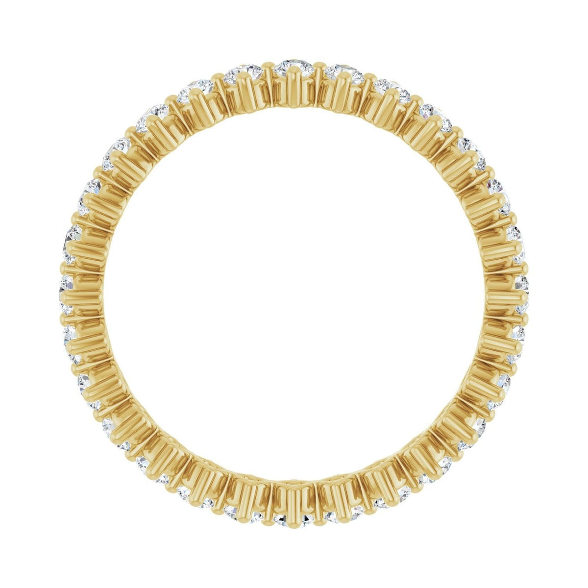 Sapphire Row Lab-Grown Diamond Petite Round Eternity Band - 14K Yellow Gold, 2 mm, 7 (view 2)