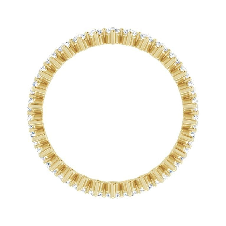 Sapphire Row Lab-Grown Diamond Petite Round Eternity Band - 14K Yellow Gold, 2 mm, 8 (view 2)