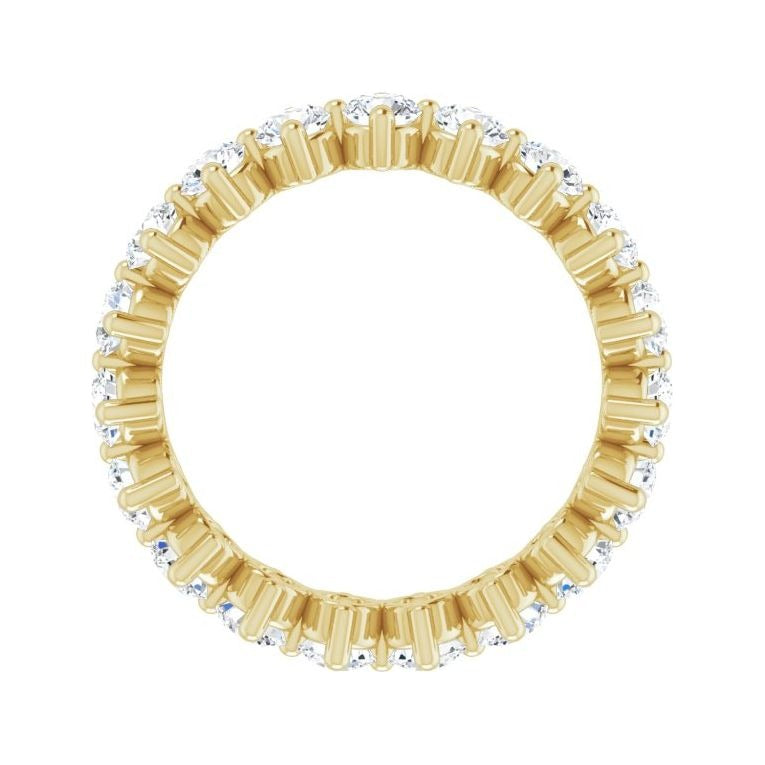 Sapphire Row Lab-Grown Diamond Petite Round Eternity Band - 14K Yellow Gold, 3 mm, 5 (view 2)