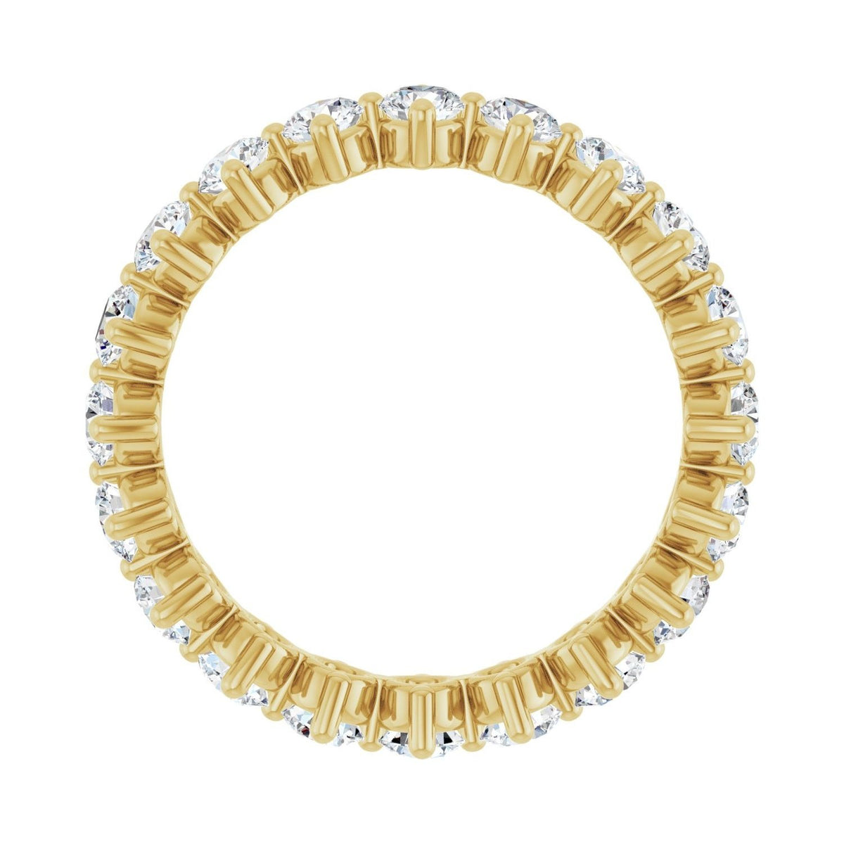 Sapphire Row Lab-Grown Diamond Petite Round Eternity Band - 14K Yellow Gold, 3 mm, 7 (view 2)
