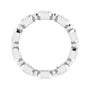 Sapphire Row Natural Diamond Asscher Beaded Band - 14K White Gold, 2.5 × 2.5 mm, 5 (view 2)