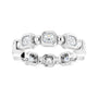 Sapphire Row Natural Diamond Asscher Beaded Band - 14K White Gold, 2.5 × 2.5 mm, 5 (view 3)