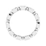 Sapphire Row Natural Diamond Asscher Beaded Band - 14K White Gold, 2.5 × 2.5 mm, 6 (view 2)