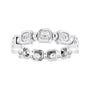 Sapphire Row Natural Diamond Asscher Beaded Band - 14K White Gold, 2.5 × 2.5 mm, 6 (view 3)