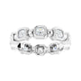 Sapphire Row Natural Diamond Asscher Beaded Band - 14K White Gold, 2.5 × 2.5 mm, 7 (view 3)