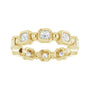 Sapphire Row Natural Diamond Asscher Beaded Band - 14K Yellow Gold, 2.5 × 2.5 mm, 5 (view 3)