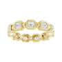 Sapphire Row Natural Diamond Asscher Beaded Band - 14K Yellow Gold, 2.5 × 2.5 mm, 6 (view 3)