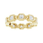 Sapphire Row Natural Diamond Asscher Beaded Band - 14K Yellow Gold, 2.5 × 2.5 mm, 7 (view 3)
