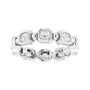 Sapphire Row Natural Diamond Asscher Beaded Band - 14K White Gold, 3 × 3 mm, 7 (view 3)