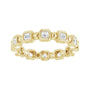 Sapphire Row Natural Diamond Asscher Beaded Band - 14K Yellow Gold, 2 × 2 mm, 6 (view 3)