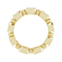 Sapphire Row Natural Diamond Asscher Beaded Band - 14K Yellow Gold, 3 × 3 mm, 5 (view 2)